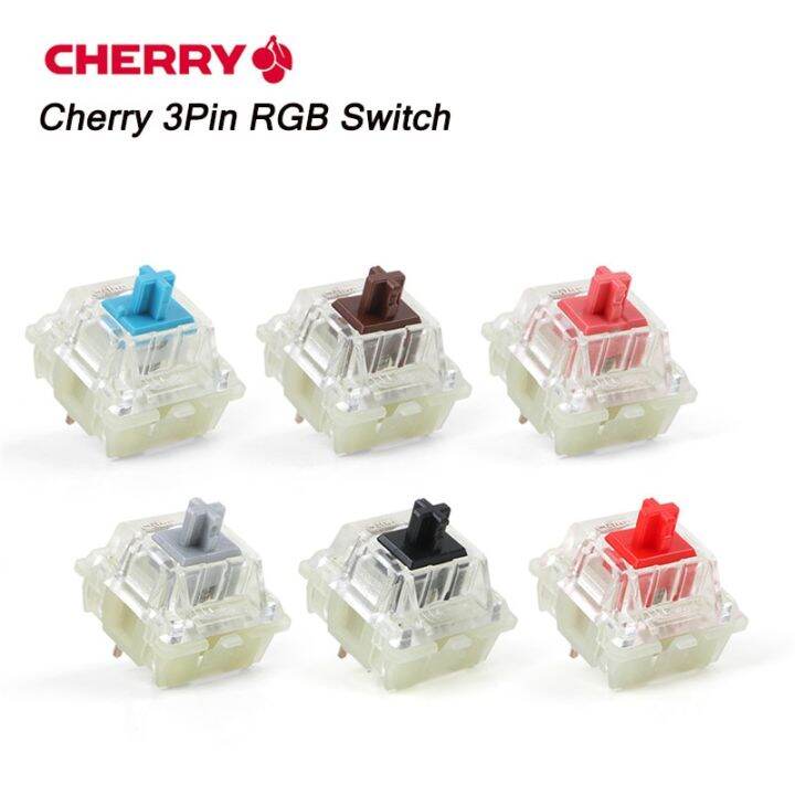 Original Cherry Silent Red Black Switch Mechanical Keyboard Clear RGB