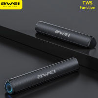 Awei Y333 TWS Bluetooth Soundbar ลำโพงแบบพกพาเพลง HiFi สเตอริโอเสียงรอบทิศทางเพลง Super Bass Sound กันน้ำไร้สายเชื่อมต่อลำโพงรองรับ BT 5.0 Micro SD การ์ด USB Bar spearker สำหรับโฮมทีวีเธียเตอร์ปาร์ตี้