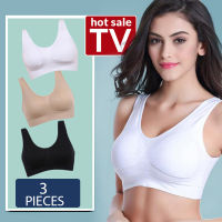 3PCSlot Seamless Bra With Pads Plus Size Bras For Women Active Bra Wireless Brassiere Push Up Big Size Vest Wireless BH 5XL