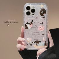 Glitter graffiti dog drop proof phone case tpu silicone for apple iphone 11 12 13 14 pro max