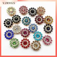 VJMHGS 10PCS 14mm ก้นเหล็ก เครื่องประดับหมวก รูปดอกไม้ หินแก้วคริสตัล ตกแต่งเสื้อผ้า พลอยเทียม ปุ่ม