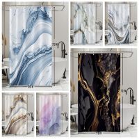 Abstract Marble Shower Curtain Crack Gold Texture Luxury Stone Grain Bathroom Curtains Waterproof Fabric With Hooks 90x180cm