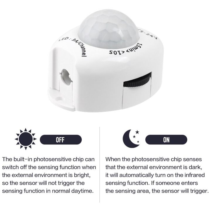 ตัวเชื่อมต่อสวิตช์อัตโนมัติเซ็นเซอร์ตรวจจับการเคลื่อนไหวเคลื่อนไหว-pir-แบบกด5v-12v-แถบเปิดปิด-led-ตัวจับเวลาเปิดใช้งานเซ็นเซอร์ตรวจจับการเคลื่อนไหวเซนเซอร์ตรวจจับ