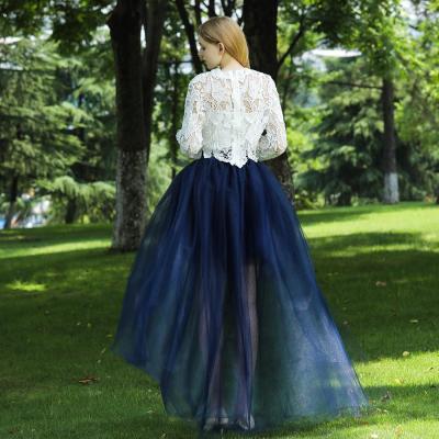 ‘；’ High Waist Lrregular Tulle Skirt New Fashion Long Black Tutu Skirt Ball Gown For Wedding Woman Saias Faldas Mujer Moda