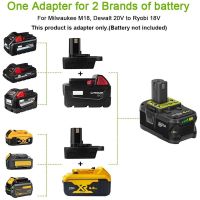 【‘= DM18RL Battery Adapter For Dewalt Milwaukee M18 18V 20V Li-Ion Battery Convert To Ryobi Power Tool With USB Charging Port