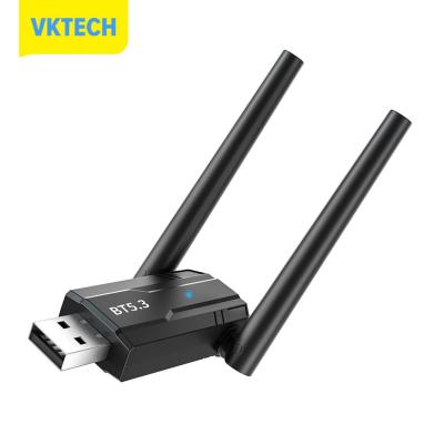 [Vktech] อะแดปเตอร์ USB ไร้สายแบบพกพา3Mbps รองรับบลูทูธ5.3อะแดปเตอร์ USB เสาอากาศคู่ดองเกิ้ลอะแดปเตอร์สำหรับเมาส์ตัวลำโพงคอมพิวเตอร์