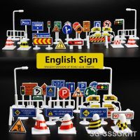 №❖☬ 56 Pcs/Set DIY Model Scene Toy Road Sign Traffic Sign