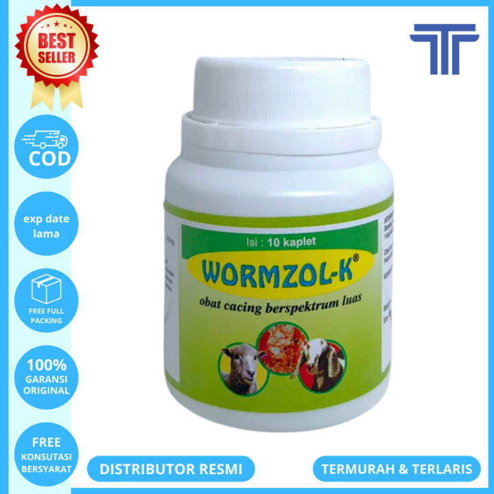 WORMZOL - K (10 Kaplet) - Obat Cacing Kambing Domba Babi Anjing Kucing ...