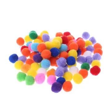 100 Mixed Color Soft Fluffy Pom Poms for Kids DIY Crafts Pompoms Ball 20mm