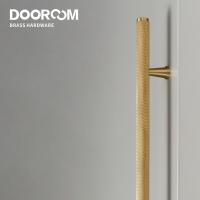 Dooroom Brass Long Furniture Handles Knurled  Wardrobe Dresser Cupboard Cabinet Drawer Refrigerator Door Pulls Knobs Door Hardware Locks