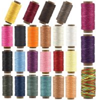 【YD】 50Meters 150D 0.8mm Flat Waxed Thread Leather Sewing String Polyester Cord Stitching Bookbinding Weave