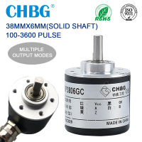 CHBG 38มม. Encoder แบบโรตารี่ที่เพิ่มขึ้น6มม. D Shaft Optical Switch AB 2เฟส10-1024-3600 PPR 5-24VDC