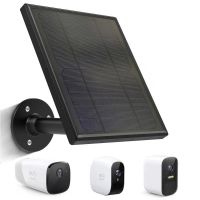 6w Solar Panel for eufyCam 2C2C ProE2 Pro Wall Mount 13ft Power Cable(Black)