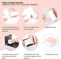 Colorful Thermal Sticker Paper M02M02S Mini Printer, Black Character on PurppleRoseOrange, 50mm x 3.5m, Diameter 30mm, 3 Roll