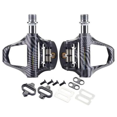 Mountain Bike Pedal Carbon Fiber Road Lock Pedal Self-Locking Feet Pedals Bicycle Parts Accessories for Mountain and Road Bike intensely