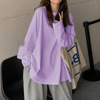 Uni Fashion Baju Tshirt Harajuku Plain T-Shirt Streetwear Women T Shirt Long Sleeve Korean Style Ulzzang Women Tops Loose T Shirt Women Clothes Loose Tshirt Women Clothing Casual Wear Ready Stock