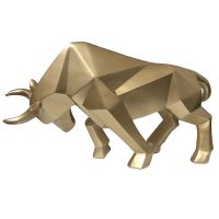 Nordic Resin Crafts Geometric Bullish Cattle Sculpture Home Living Room Office Creative Bullfighting Decoration