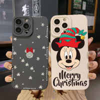 เคสสำหรับ Infinix Note 12 G96 12i ขายดี10S 11S 10i X6511อัจฉริยะ6 HD X6512 X657B คริสต์มาส Mickey ขอบสี่เหลี่ยมปลอกป้องกันเลนส์เต็ม