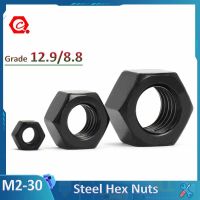 Grade 12.9/8.8 Steel Metric Hexagon Hex Nuts Black M2 M2.5 M3 M4 M5 M6 M8 M10 M12 M14 M16 M18 M20 M22 M24 M27 M30 Nails  Screws Fasteners