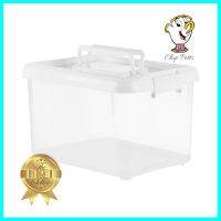 กล่องหูหิ้ว SN 555 33x26x23 ซม. สีใสSTORAGE BOX WITH HANDLES SN 555 33X26X23CM CLEAR **ราคาดีที่สุด**