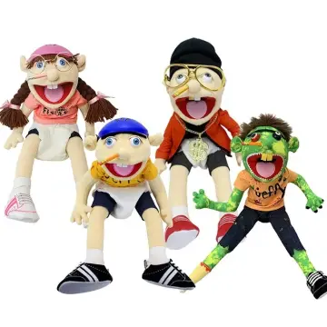 58cm Jeffy Plush Toy Cosplay Jeffy Hat Hand Puppet Game Stuffed Doll Kids  Gifts