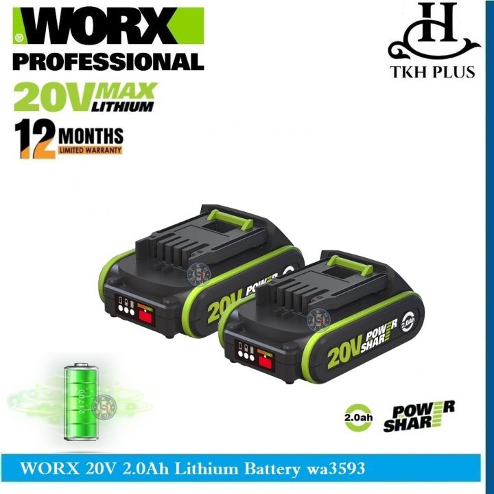 Worx WA3556 20V PowerShare power tool battery 20V, 5.0Ah, Li-Ion