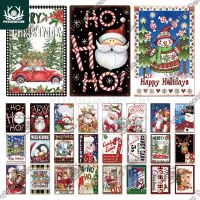 Zhongqingshop ตกแต่งคริสต์มาส Vintage ป้ายโลหะโปสเตอร์โลหะ Santa ดีบุกสำหรับ Navidad Room Home Wall Christmas Noel ตกแต่ง New