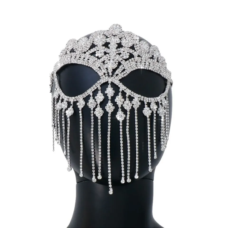 Full Face Masquerade Mask Veil Facial Jewelry Accessories Luxury