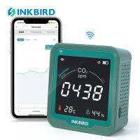 INKBIRD Wi-Fi เครื่องตรวจจับ CO2 3-In-1 Air Quality Monitor 400-5000 PPM คาร์บอนไดออกไซด์ Monitor อุณหภูมิและความชื้นสำหรับ Home Office รถห้องเก็บไวน์และเรือนกระจก INK-CO2W ฟรี App Monitor ชาร์จ