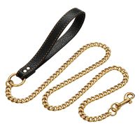 Gold Dogs Leash Chain Stainless Steel Pet Chain 1.2m Long Durable Traction Rope Heavy Duty for Large Big Dogs Supplies Pitbull