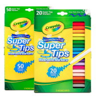 PHC8 ชุดระบายสีอย่างดี Crayola ปากกาสีน้ำแท่งบางล้างทำความสะอาดได้ 20 50 สีเด็กอนุบาลวาดภาพชุดแปรงสีกราฟฟิตี สีน้ำ สีโปสเตอร์ อย่างดี  สีฝุ่น สีเทียน สีชอล์ค