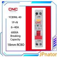 JPnator CNC YCB9NL 40 230V RCBO MCB 30mA กระแสไฟตกค้างที่เหลือเบรกเกอร์ป้องกันการรั่วไหลป้องกันกระแสไหลมากเกินและสั้น