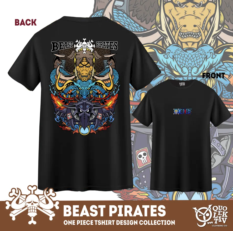 QUOLEKTIV One Piece Anime Beast Pirates Kaido King Queen Jack Hogh Quality  Round Neck Shirt DTF Print | Lazada PH