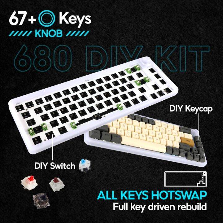 TM680 RGB Mechanical Keyboard DIY Kit Hotswap Wired and Wireless ...