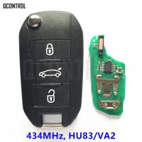 【☸2023 New☸】 haokao5 Qcontrol Kunci Remote Mobil ปุ่ม3ปุ่มสำหรับ Citroen C4 Cactus Hella 434Mhz Hu83หรือใบมีด Va2