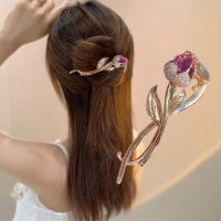 Korean style new personalized design tulip crystal twist clip hairpin curler exquisite hair accessories