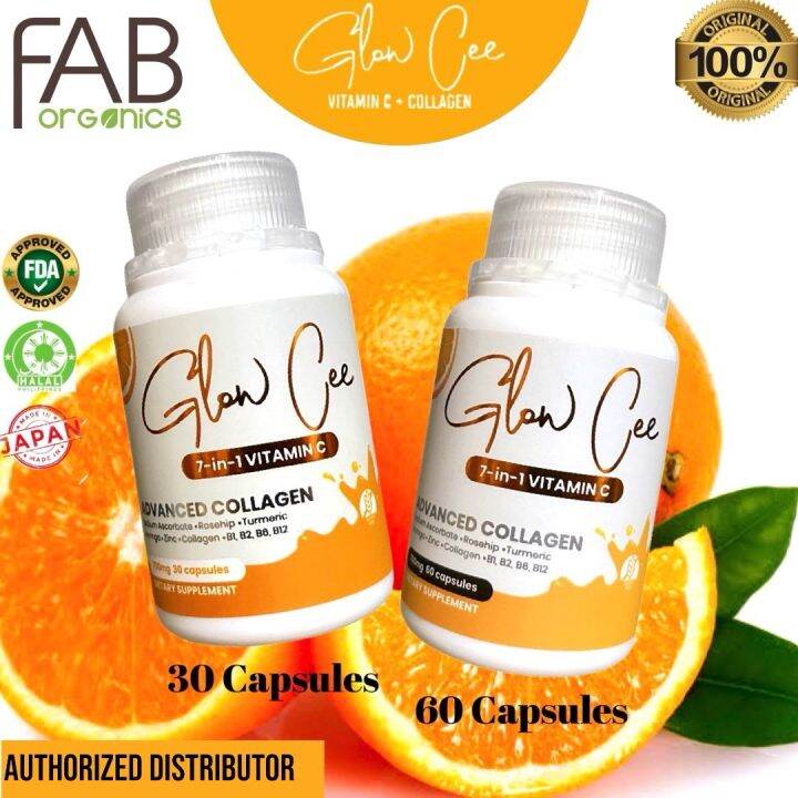 Glow Cee 7in1 Vitamin C with Collagen and Zinc 30 and 60 Capsules by Fab Organics Lazada PH