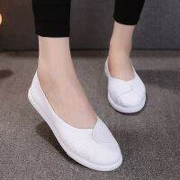 HOT★Ladies Loafers นุ่มผ้าใบแบนรองเท้าสุภาพสตรี Casual Breathable รองเท้ารองเท้าแม่รองเท้ารองเท้าพยาบาล