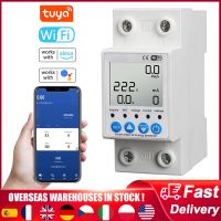 Tuya WiFi Smart Circuit Breaker Leakage Protecting Switch Single Phase Current Voltage Monitor Power Meter For Alexa Google Home