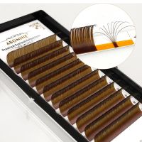 Abonnie Mink Soft Brown Individual Volume Extensions False Dark Brown Eyelashes Natural Eyelash Extension Mink Colored Lashes