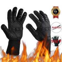 932°F Grill Gloves Heat Resistant Thick Silicone Baking BBQ Gloves Advanced Layers Non-Slip Kitchen Safe Cooking Oven Mitt