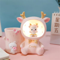 Creative Cute Bella Rabbit Pen Holder Lamp Multifunctional Star Light Storage Pen Holder Children Bedroom Table Decorative Ornaments