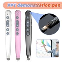 ☸▪◑ Wireless Powerpoint Pen Presentation Clicker With Capacitive Touch Pen USB Remote Control Flip Pointer For PPT Slide Advancer