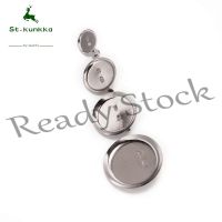 【hot sale】 ❁▫◊ B36 St.kunkka Rhodium Round Brooch Base Cabochon Blank Trays with Brooch Pins Cameo Cabochon Base Setting (50 Pcs/Lot)