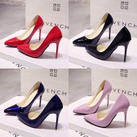 Women High Heels Pointed Professional Work Shoes Patent Leather Wedding Shoes Thin Heels Sexy Womens Shoes Fashionable Heels