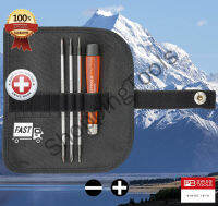 PB Swiss Tools ไขควงชุด 4 ตัว รุ่น PB 510 ปากแบน/แฉก พร้อมซองหนัง ม้วนเก็บได้ ของแท้ 100%