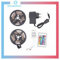 OSMAN 5M RGB 5050ไฟ LED Strip กันน้ำ SMD 24 Key Remote 12V US Power Full Kit,ริบบิ้นยืดหยุ่น,Ip67กันน้ำ,Ultra-Bright