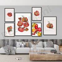 โปสเตอร์มะเขือเทศ: Vintage French Italian Red Print, Farmers Market Poster, Abstract Kitchen Print, Modern Vegetable Art, Perfect For Home Decor