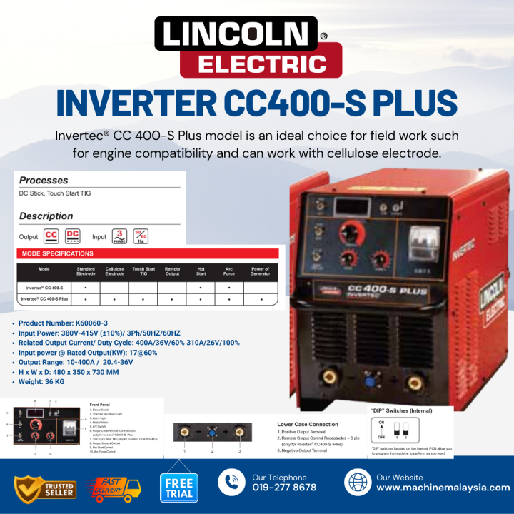 Lincoln Electric Invertec CC400S Plus Stick SMAW Welding Machine Lazada