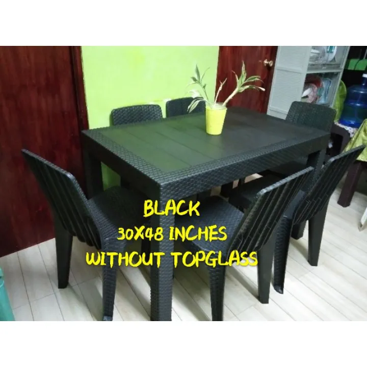 【Spot in Manila】COD & AFFORDABLE 6SEATER RATTAN TABLE SET NO DELIVER ...